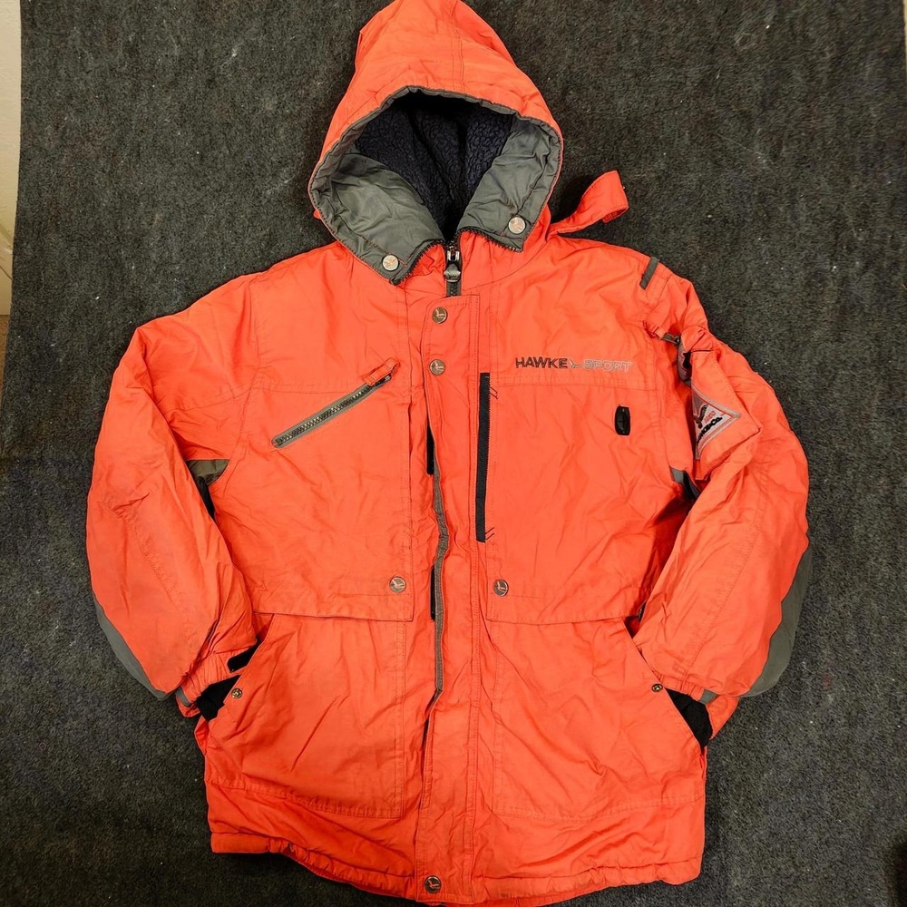 Hawke & Co Sport Orange Ski Jacket Boys Size 10/12 Fleece Lined Winter Coat